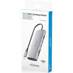 Docking USB Tipo-C Aisens ASUC-6P029-GR/ 1xHDMI 4K/ 1xUSB/ 2xUSB Tipo-C/ 1xLector de Tarjetas/ Gris