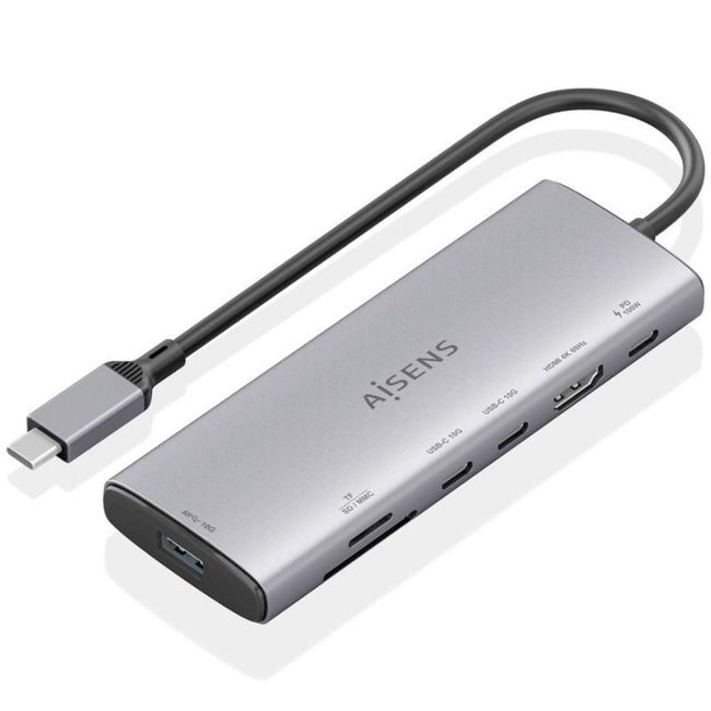 Docking USB Tipo-C Aisens ASUC-7P031-GR/ 1xHDMI 4K/ 1xUSB/ 2xUSB Tipo-C/ 1xLector Tarjetas/ 1xUSB Tipo-C PD/ Gris Hover Image