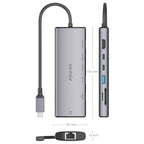 Docking USB Tipo-C Aisens ASUC-7P032-GR/ 1xHDMI 4K/ 1xUSB/ 2xUSB Tipo-C/ 1xRJ45/ 1xLector Tarjetas/ Gris