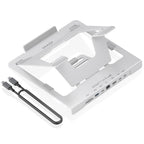 Soporte de Sobremesa - Docking USB Tipo-C Aisens ASUC-7P045-GR/ 1xUSB/ 1xUSB Tipo-C/ 1xHDMI/ 1xRJ45/ 1xLector de Tarjetas/ 1xUSB Tipo-C PD/ Gris