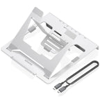 Soporte de Sobremesa - Docking USB Tipo-C Aisens ASUC-7P045-GR/ 1xUSB/ 1xUSB Tipo-C/ 1xHDMI/ 1xRJ45/ 1xLector de Tarjetas/ 1xUSB Tipo-C PD/ Gris