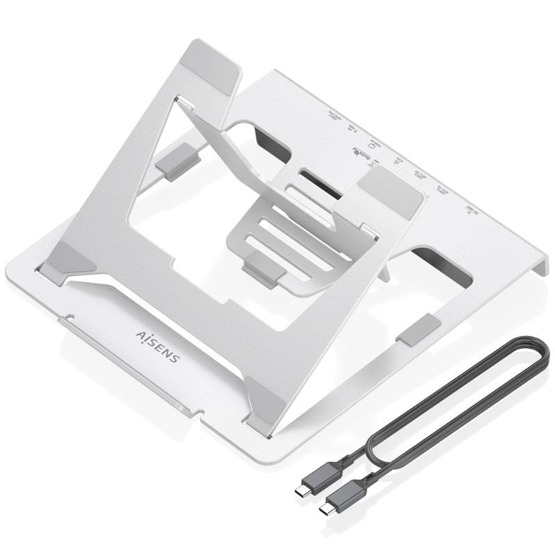 Soporte de Sobremesa - Docking USB Tipo-C Aisens ASUC-7P045-GR/ 1xUSB/ 1xUSB Tipo-C/ 1xHDMI/ 1xRJ45/ 1xLector de Tarjetas/ 1xUSB Tipo-C PD/ Gris