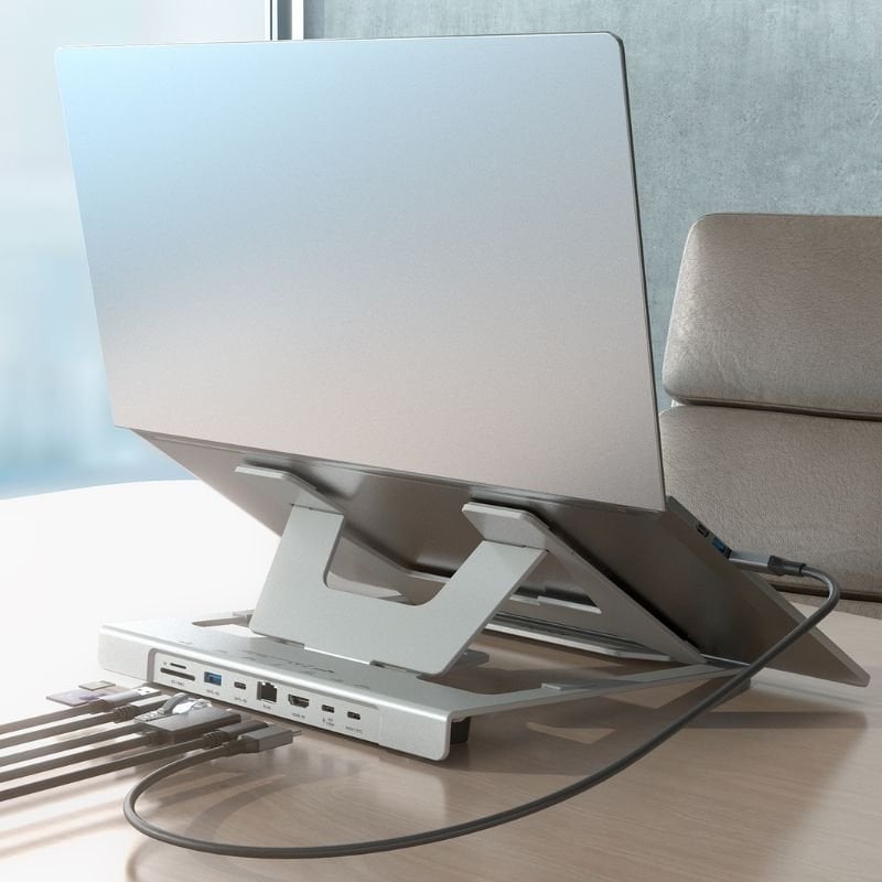 Soporte de Sobremesa - Docking USB Tipo-C Aisens ASUC-7P045-GR/ 1xUSB/ 1xUSB Tipo-C/ 1xHDMI/ 1xRJ45/ 1xLector de Tarjetas/ 1xUSB Tipo-C PD/ Gris