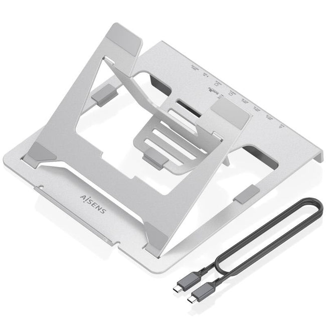 Soporte de Sobremesa - Docking USB Tipo-C Aisens ASUC-7P046-GR/ 2xUSB/ 1xUSB Tipo-C/ 2xHDMI/ 1xRJ45/ 1xUSB Tipo-C PD/ Gris Main Image