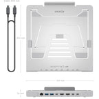 Soporte de Sobremesa - Docking USB Tipo-C Aisens ASUC-7P046-GR/ 2xUSB/ 1xUSB Tipo-C/ 2xHDMI/ 1xRJ45/ 1xUSB Tipo-C PD/ Gris
