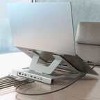 Soporte de Sobremesa - Docking USB Tipo-C Aisens ASUC-7P046-GR/ 2xUSB/ 1xUSB Tipo-C/ 2xHDMI/ 1xRJ45/ 1xUSB Tipo-C PD/ Gris