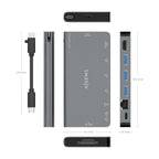 Docking USB Tipo-C Aisens ASUC-8P015-GR/ 1xHDMI 4K/ 3xUSB/ 1xRJ45/ 1xLector Tarjetas / 1xUSB Tipo-C/ Gris