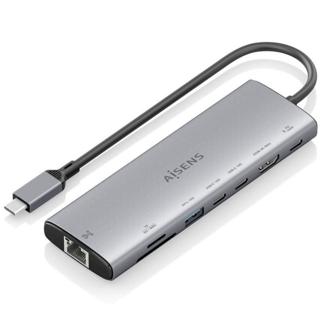 Docking USB Tipo-C Aisens ASUC-8P033-GR/ 1xHDMI 4K/ 1xUSB/ 2xUSB Tipo-C/ 1xRJ45/ 1xLector Tarjetas/ 1xUSB Tipo-C PD/ Gris Hover Image
