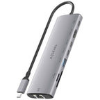 Docking USB Tipo-C Aisens ASUC-8P033-GR/ 1xHDMI 4K/ 1xUSB/ 2xUSB Tipo-C/ 1xRJ45/ 1xLector Tarjetas/ 1xUSB Tipo-C PD/ Gris