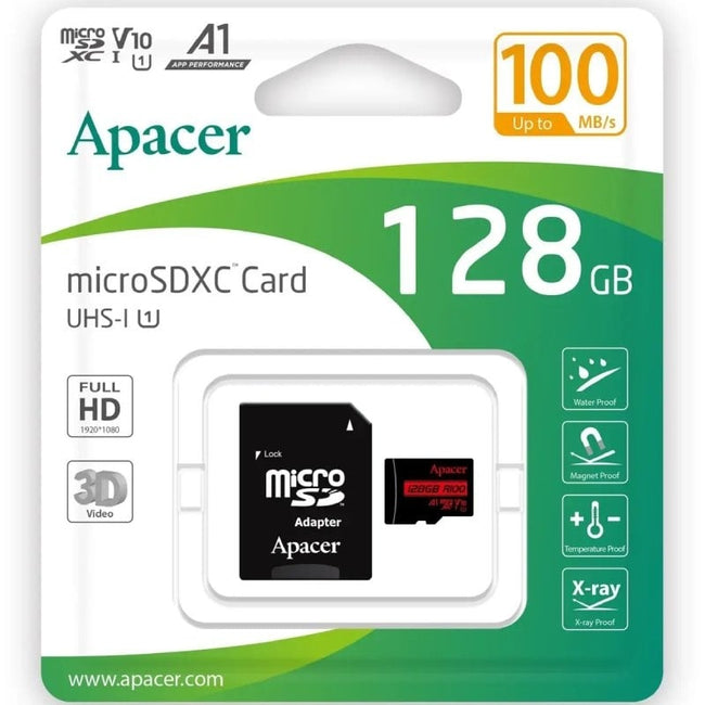 Tarjeta de Memoria Apacer 128GB XC UHS 1 con Adaptador/ Clase 10/ 100MBs Hover Image