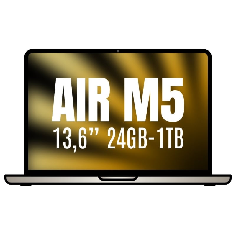 Apple Macbook Air 13,6"/ M5 10-Core CPU/ 24GB/ 1TB SSD/ 10-Core GPU/ Blanco Estrella