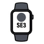 Apple Watch SE3/ GPS/ 44mm/ Caja de Aluminio Medianoche/ Correa Deportiva Negra S/M