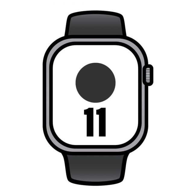 Apple Watch Series 11/ GPS/ 42mm/ Gris Espacial/ Correa Deportiva Negra (S/M) Hover Image