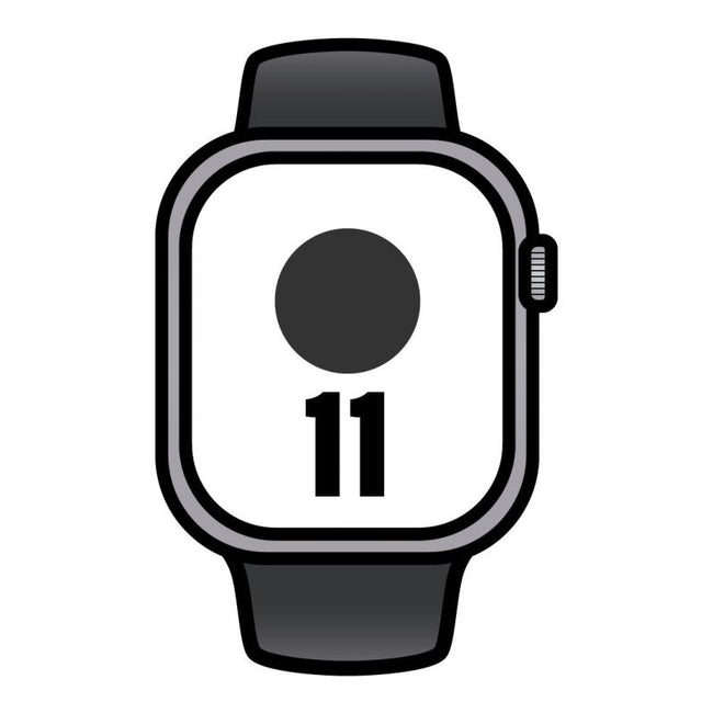 Apple Watch Series 11/ GPS/ Cellular/ 42mm/ Gris Espacial/ Correa Deportiva Negra (M/L) Hover Image