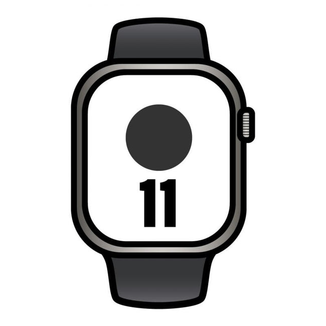 Apple Watch Series 11/ GPS/ Cellular/ 42mm/ Titanio Natural/ Correa Deportiva Negra (M/L) Hover Image
