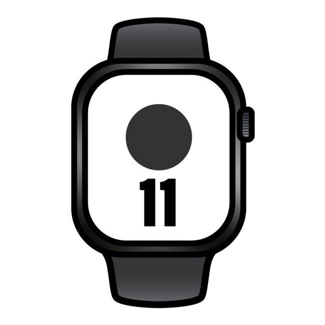 Apple Watch Series 11/ GPS/ Cellular/ 42mm/ Titanio Negro/ Pizarra Correa Deportiva Negro (M/L) Hover Image