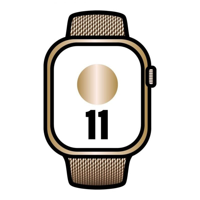 Apple Watch Series 11/ GPS/ Cellular/ 42mm/ Titanio Dorado/ Correa Dorada Milanese Loop Hover Image