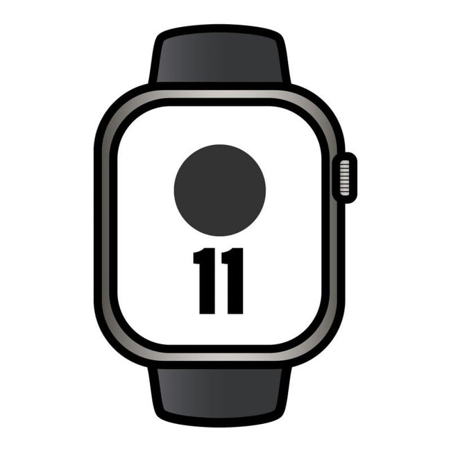 Apple Watch Series 11/ GPS/ Cellular/ 46mm/ Titanio Negro Pizarra/ Correa Deportiva Negra S/M Hover Image
