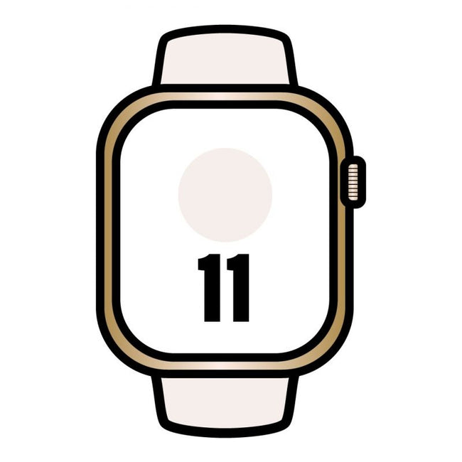 Apple Watch Series 11/ GPS/ Cellular/ 46mm/ Titanio Dorado/ Correa Deportiva Rosa Rubor M/L Hover Image