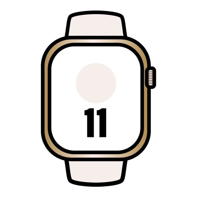 Apple Watch Series 11/ GPS/ Cellular/ 46mm/ Titanio Dorado/ Correa Deportiva Rosa Rubor M/L Hover Image