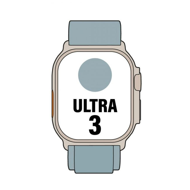 Apple Watch Ultra 3/ GPS/ Cellular/ 49mm/ Caja de Titanio Natural/ Correa Loop Alpine Azul Claro S Hover Image