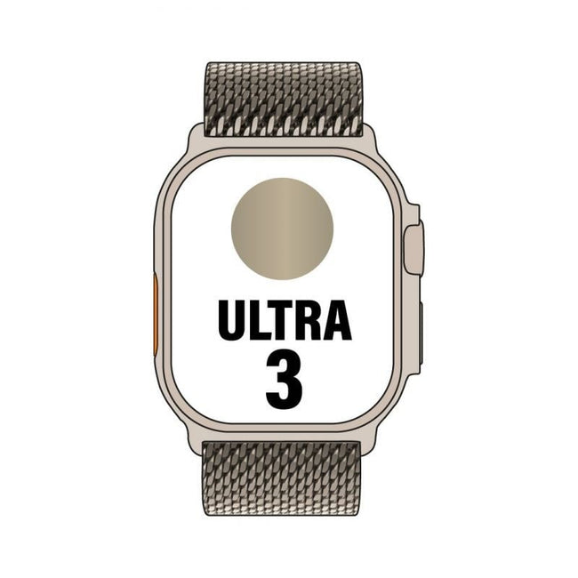 Apple Watch Ultra 3/ GPS/ Cellular/ 49mm/ Caja de Titanio Natural/ Correa Milanese M Hover Image
