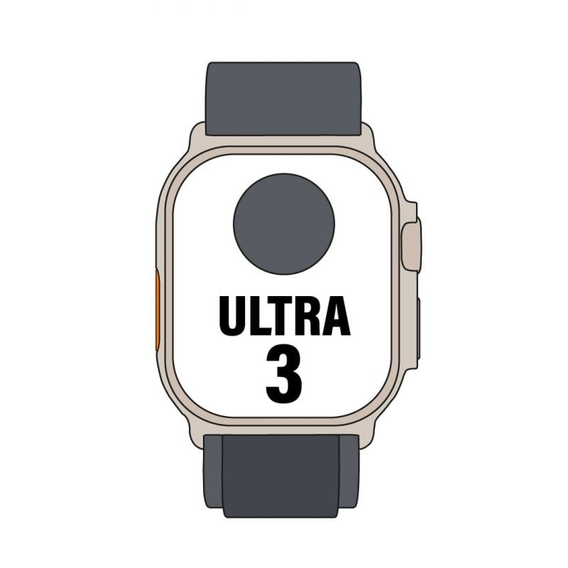 Apple Watch Ultra 3/ GPS/ Cellular/ 49mm/ Caja Titanio Negro/ Correa Loop Alpine Negra L