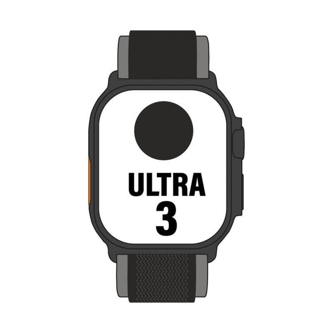 Apple Watch Ultra 3/ GPS/ Cellular/ 49mm/ Caja Titanio Negro/ Correa Trail Loop Negra M/L Hover Image