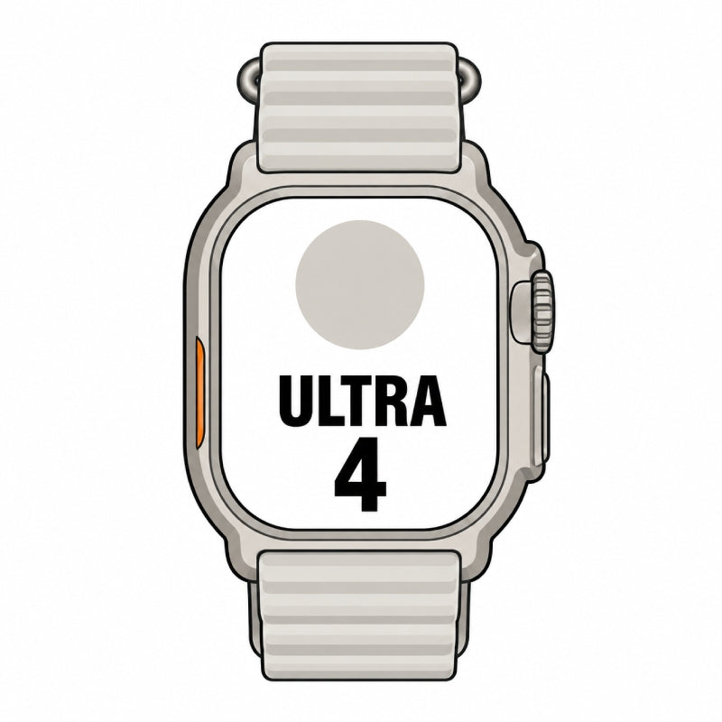Apple Watch Ultra 4/ GPS/ 49mm/ Caja de Titanio Natural/ Correa Ocean Gris Translúcido