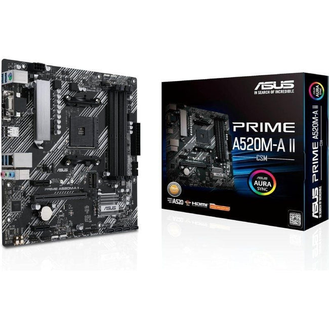Placa Base Asus Prime A520M-A II/CSM Socket AM4/ DDR4/ PCIe 3.0/ Micro ATX Hover Image
