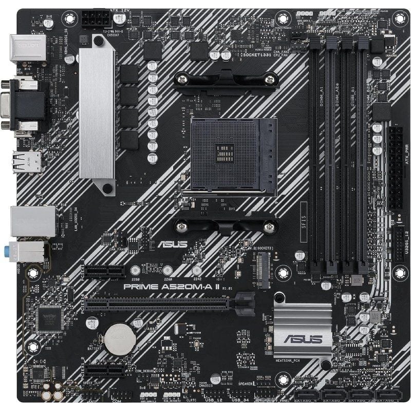 Placa Base Asus Prime A520M-A II/CSM Socket AM4/ DDR4/ PCIe 3.0/ Micro ATX