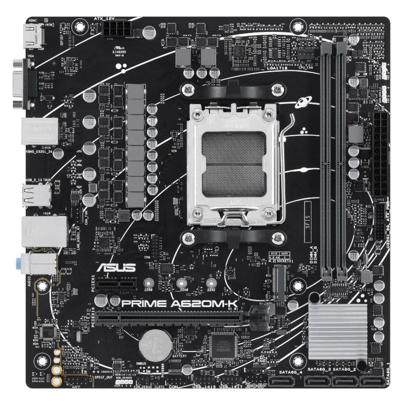 Placa Base Asus Prime A620M-K Socket AM5/ DDR5/ PCIe 4.0/ Micro ATX