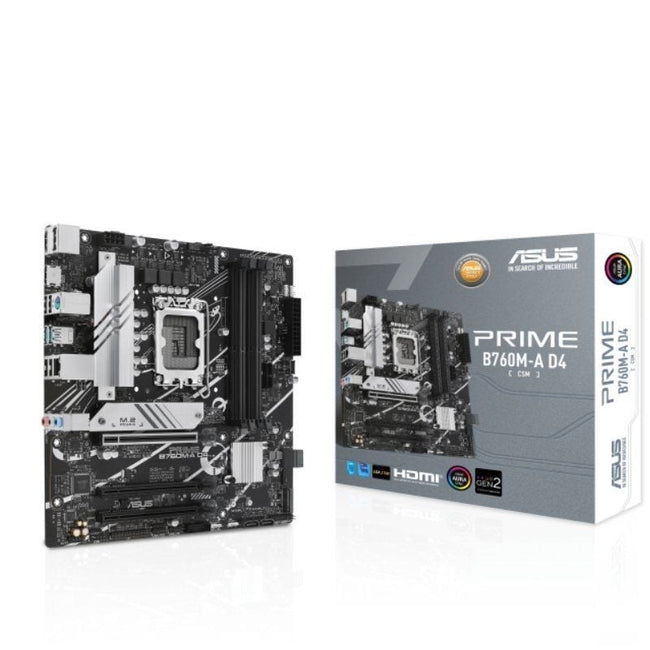 Placa Base Asus Prime B760M-A D4-CSM/ Socket 1700/ DDR4/ PCIe 4.0/ Micro ATX Hover Image