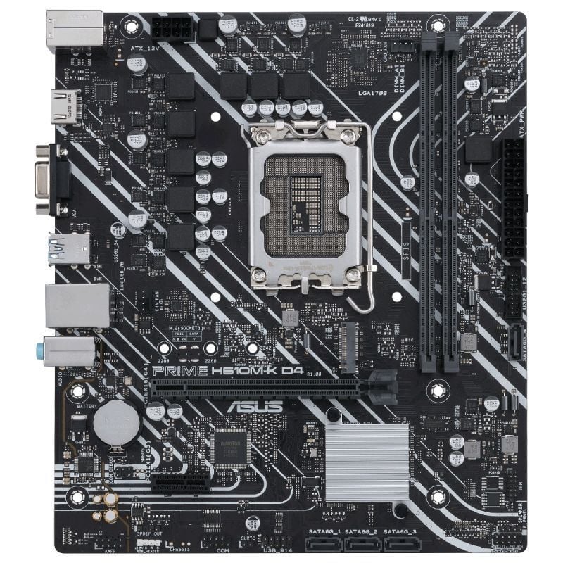 Placa Base Asus Prime H610M-K D4/ Socket 1700/ DDR4/ PCIe 4.0/ Micro ATX