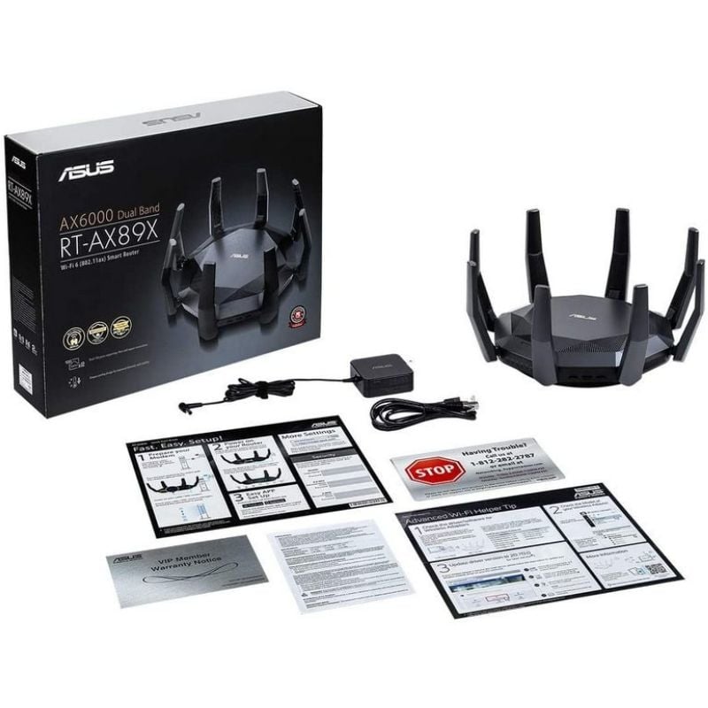 Router Inalámbrico Asus RT-AX89X/ WiFi 6/ 6000Mbps/ 2.4GHz 5GHz/ 8 Antenas/ WiFi 802.11ax/ac/n/a/ - n/b/g