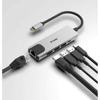 Docking USB Tipo-C D-Link DUB-M520/ 2xUSB/ 1xUSB Tipo-C/ 1xHDMI 4K/ 1xRJ45/ 1xThunderbolt/ Gris
