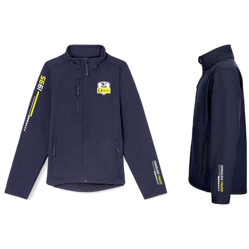 Chaqueta Team Depau para Hombre/ Talla L/ Tejido Soft Shell repelente al agua/ Forro Interior de Tejido Polar