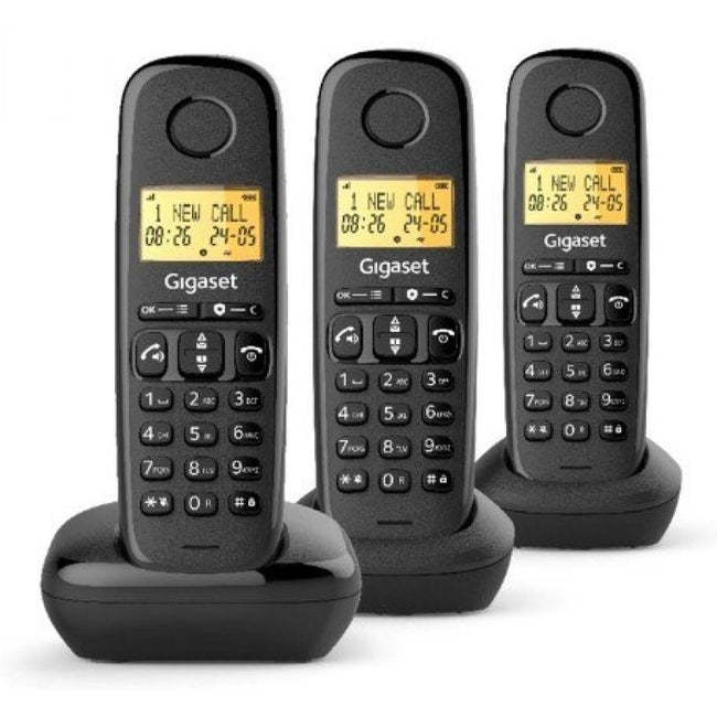 Teléfono Inalámbrico Gigaset Basic 100/ Pack TRIO/ Negro Hover Image