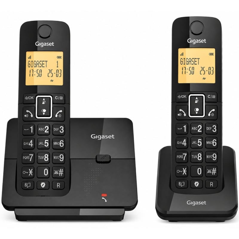 Teléfono Inalámbrico Gigaset Essential 300 DUO/ Negro