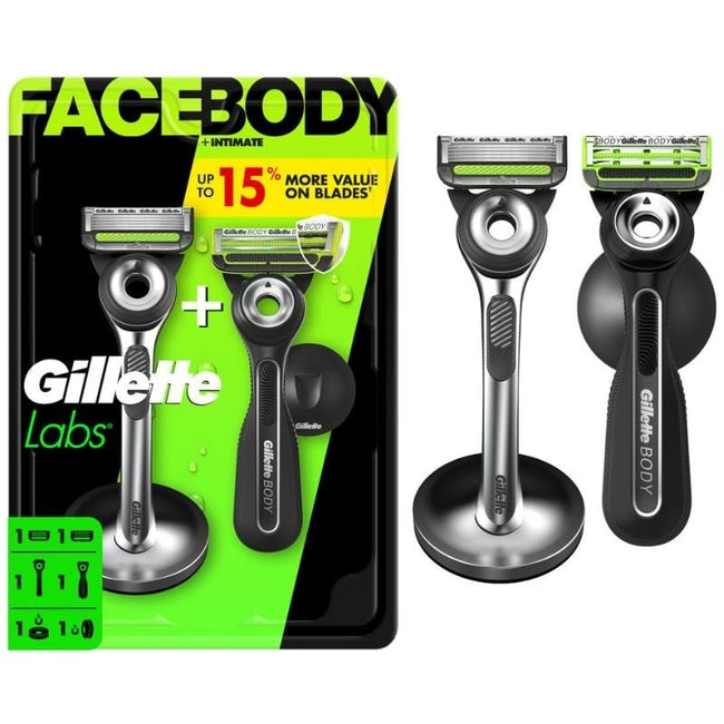 Pack de 2 Cuchillas de Afeitar Gillette GilletteLabs FaceBody + Intimate Hover Image