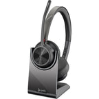 Auriculares Inalámbricos Poly Voyager 4320-M para Microsoft Teams + Adaptador BT700 + Base de Carga/ con Micrófono/ Bluetooth/ Negros