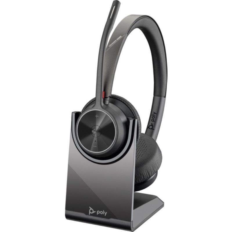 Auriculares Inalámbricos Poly Voyager 4320-M para Microsoft Teams + Adaptador BT700 + Base de Carga/ con Micrófono/ Bluetooth/ Negros
