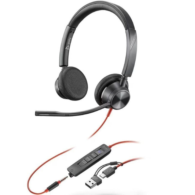 Auriculares Poly Blackwire 3225 para Microsoft Teams + 3.5 mm + Adaptador USB-C/A/ con Micrófono/ Jack 3.5 - USB Tipo-C/ Negros Hover Image