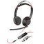 Auriculares Poly Blackwire 5220 USB-C + 3.5 mm + Adaptador USB-C/A/ con Micrófono/ Jack 3.5 - USB Tipo-C/ Bulk/ Negros