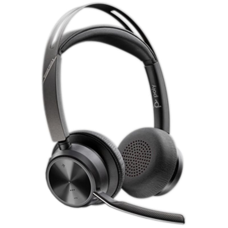 Auriculares Inalámbricos PolyVoyager Focus 2 USB-C-C + Adaptador USB-C/A/ con Micrófono/ Bluetooth/ Negros