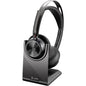 Auriculares Inalámbricos Poly Voyager Focus 2 Microsoft Teams + Adaptador USB-C-A + Soporte de Carga/ con Micrófono/ Bluetooth/ Negros