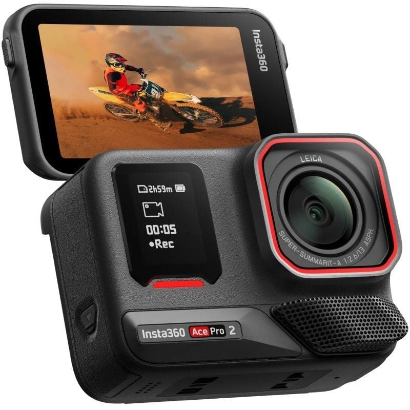 Cámara Digital Deportiva Insta360 Ace Pro 2 Pack de 2 Baterías/ 8K/ ngulo de visión 180/ Negra