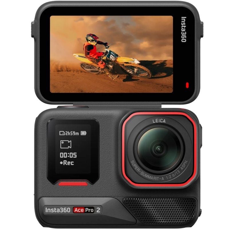 Cámara Digital Deportiva Insta360 Ace Pro 2 Pack de 2 Baterías/ 8K/ ngulo de visión 180/ Negra