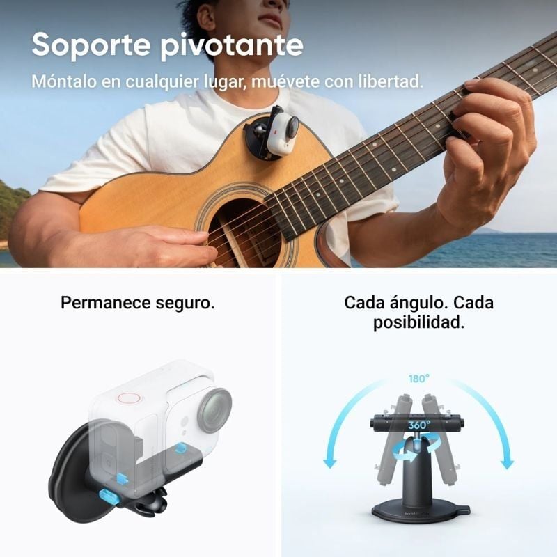 Cámara Digital Deportiva Insta360 GO Ultra Pack Creador/ 4K/ ngulo de visión 360/ Negra