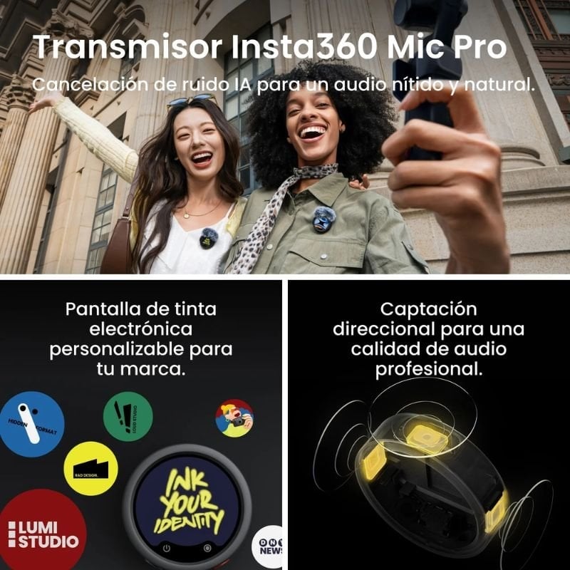 Cámara Digital Deportiva Insta360 Luna Ultra Pack Creador/ 8K/ ngulo de visión 360/ Negra